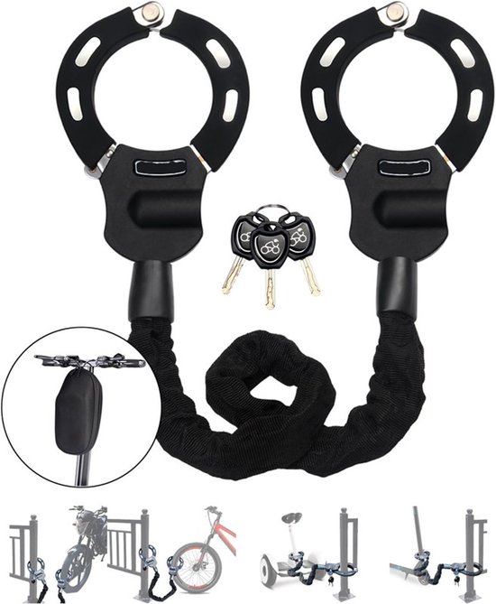 Elektrische step-slot, diefstalbestendige fietsketting met waterdichte tas, accessoires voor elektrische scooters, handboeien, sloten voor scooter, fiets, quad, motorfiets