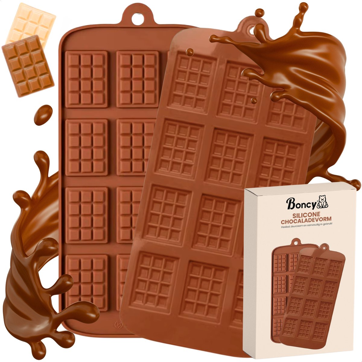 2 stuks extra grote siliconen chocolade mal voor het maken van dubai