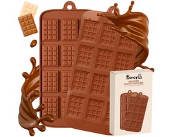 Boncy® Chocolade Mal - Geschikt voor Maken van Gevulde Dubai Reep Chocoladereep Koek of Bonbon - Siliconen Chocoladevorm Mold - Mallen Bonbonvorm Vorm - Chocolademal Callets Vormen - Kleine Reepjes