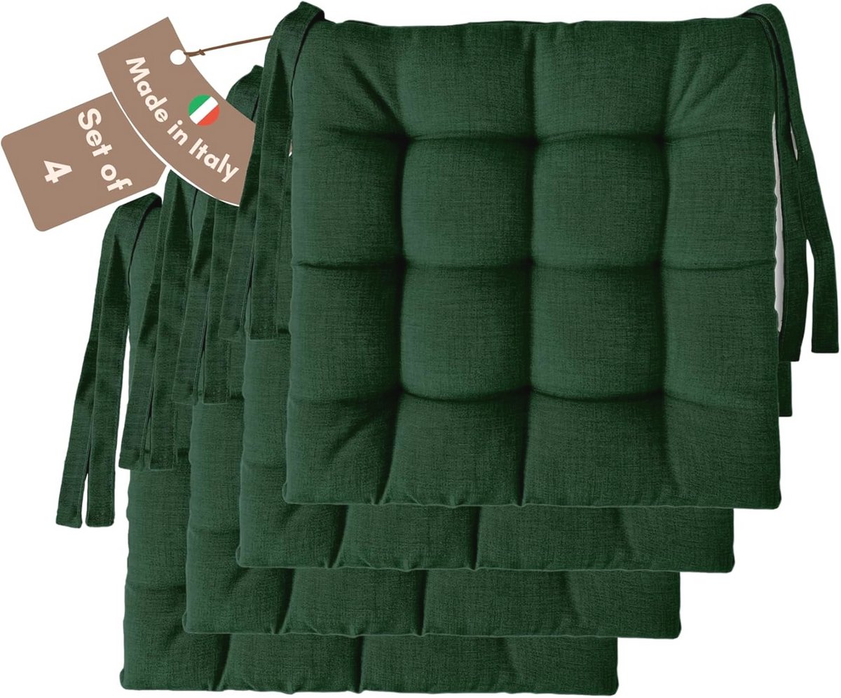 Set van 4 of 6 Keukenstoelkussens - Comfortabele Zitkussens voor Binnen en Buiten - 40 x 40 cm, 6 cm Dikte, Duurzaam