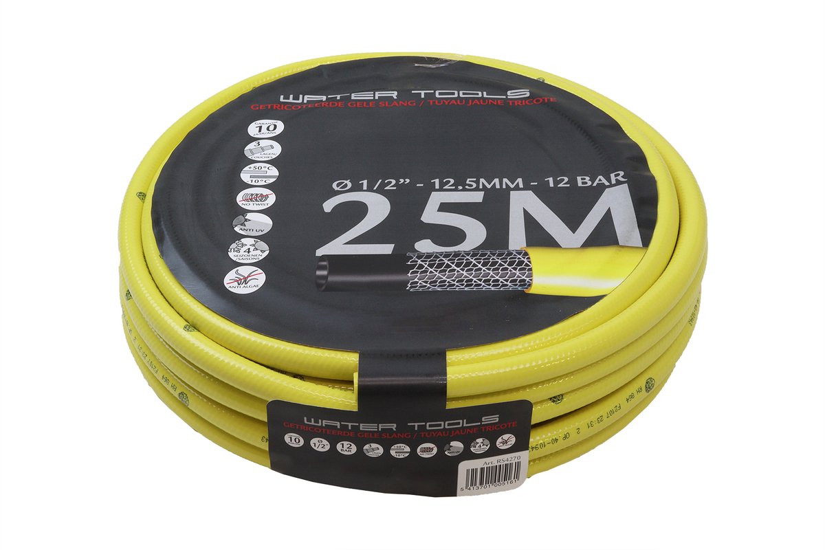 Tuinslang 25 meter Geel Zwarte 1/2 inch | Per Stuk