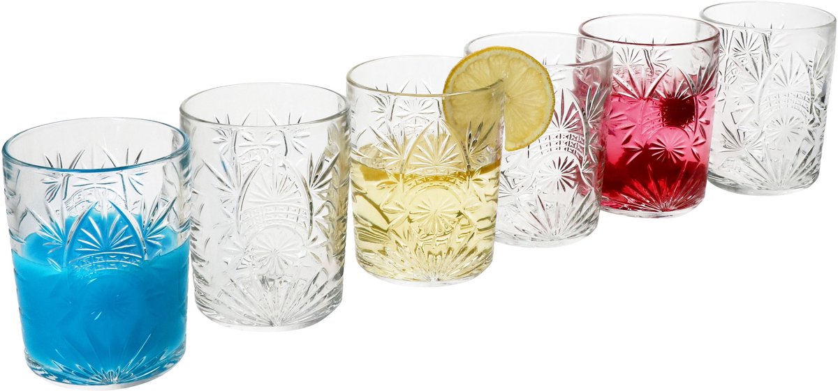 MamboCat Set van 6 STARLA whiskytuimelaars reliëf - 829549