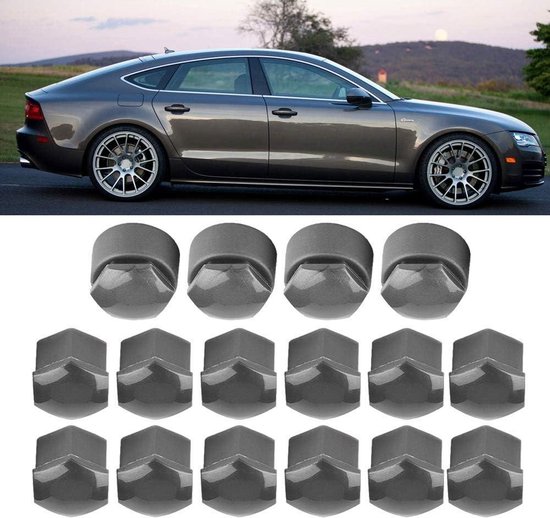 Nylon Anti-Diefstal Wielmoerdoppen – 20 Stuks 17 Mm + Ronde Doppen – PA66 Materiaal – Universeel Voor De Meeste Auto’s – Zilver
