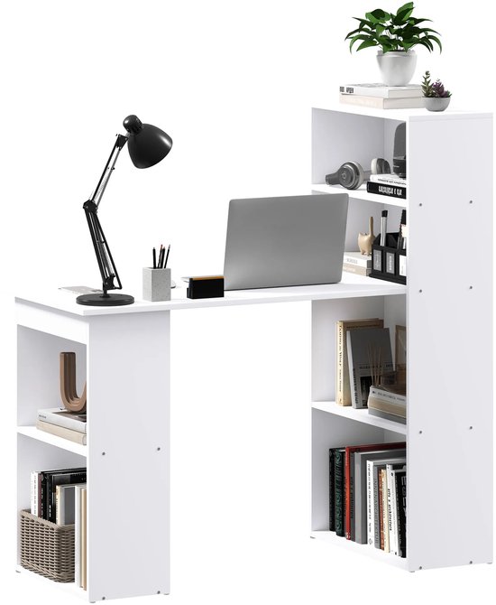 Yaheetech Bureau inklapbaar, 100 cm, computertafel met plank, 2-traps