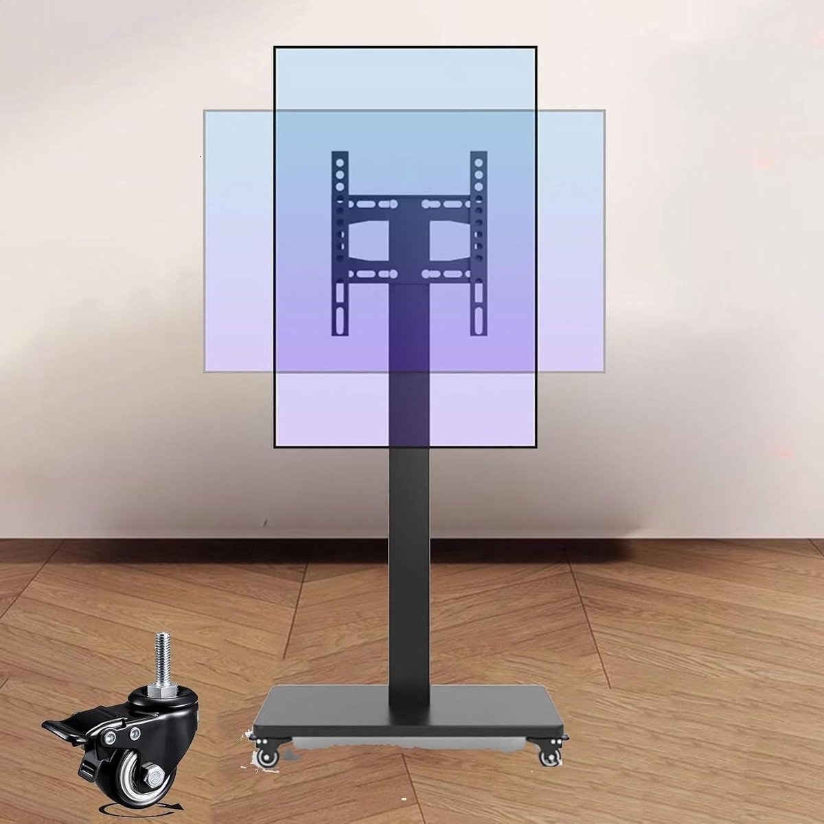 TV-standaard op wielen voor 32-60 inch TV draaibaar en in hoogte verstelbaar