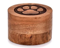 Handgemaakte Begrafenis Urn - 200 ML - Urn - Mini Crematie Urn - As Urn - Voor Huisdieren, Honden, Katten of Menselijk As - Crematie As - Mini Urn - HOUT