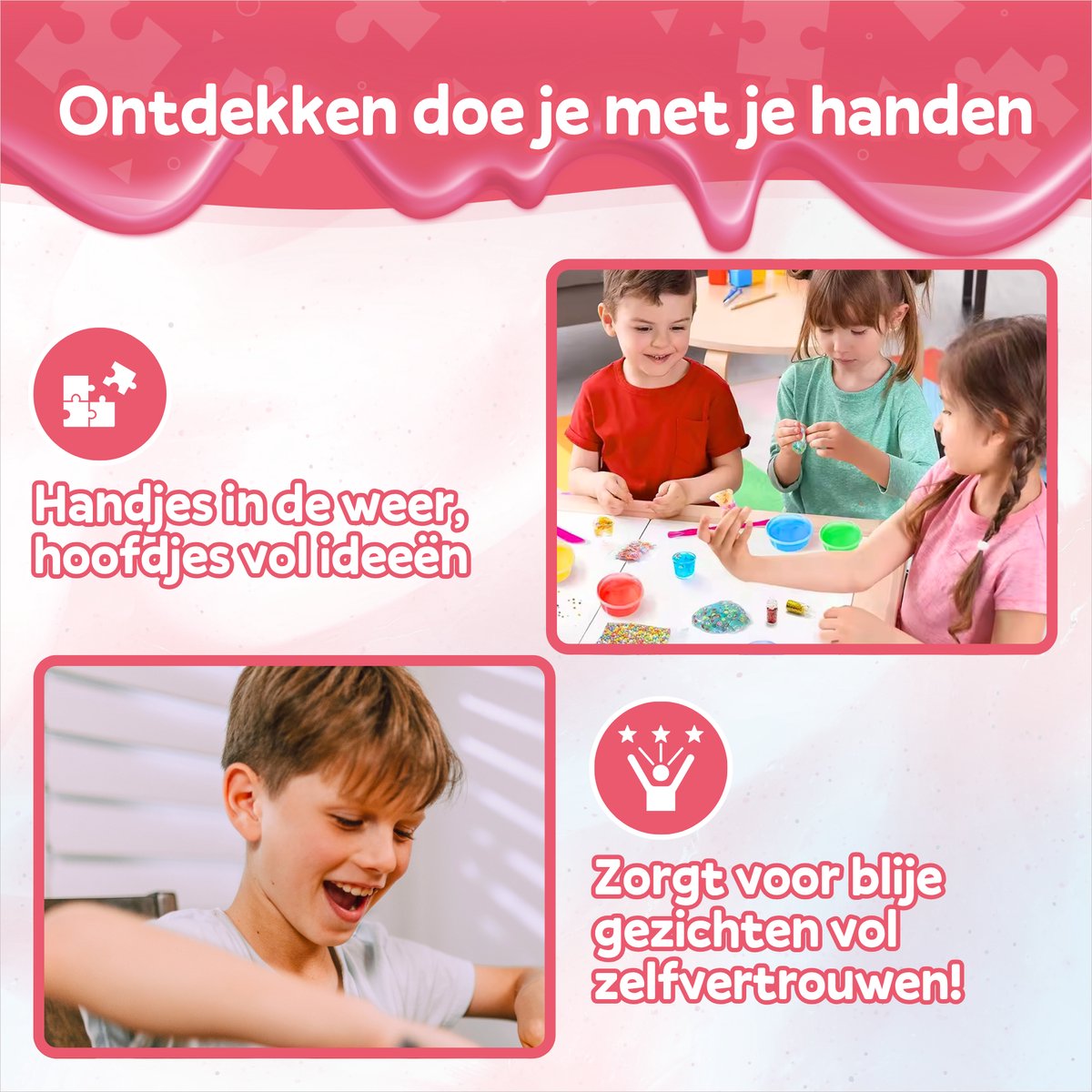 Slijm Maken Set XL met Schort & 62 Onderdelen - Slijm Pakket - Squishy - DIY Knutselpakket - Speelslijm Maker- Knutsel Speelgoed — afbeelding 5