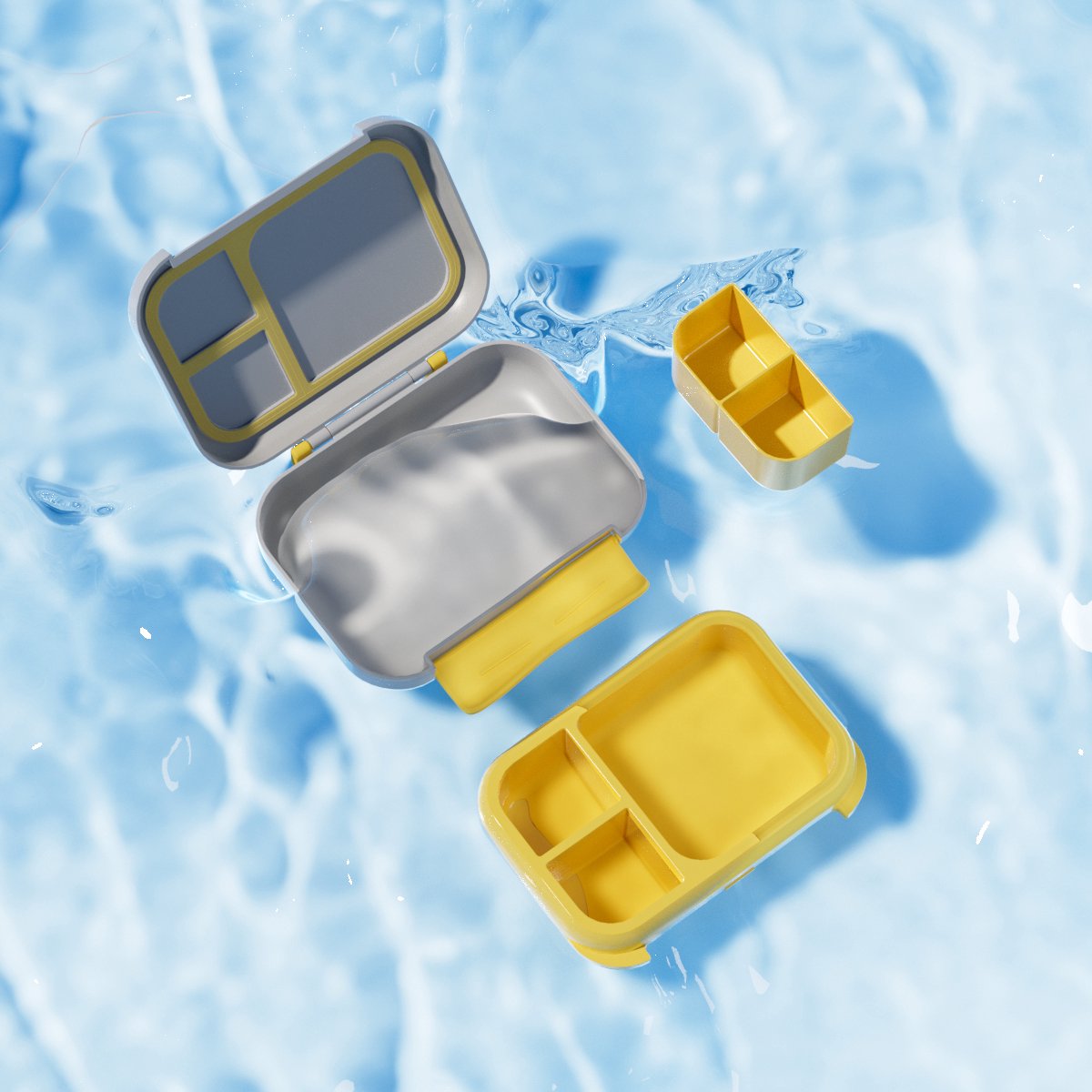 BentOH! Bento Box en Brooddoos 2-in-1 voor Kinderen - Trucks - Lekvrij & BPA-vrij – Met 3 Uitneembare Vakken – Magnetron-, Vriezer- & Vaatwasser bestendig — afbeelding 5