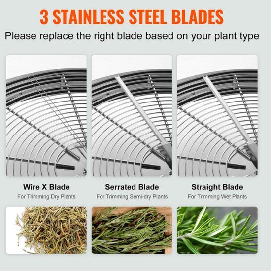 Eszenzics™ Oogsttrimmer - Roestvrijstalen 41 cm kom - Stalen messen - Knipmachine - 24 rubberen strips - Voor verwijderen van bladeren - Droge en natte bladeren van Eszenzics™ — afbeelding 3