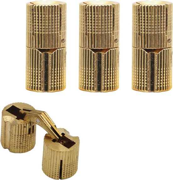 4 stuks verborgen messing vatscharnieren, onzichtbare scharnieren, verborgen scharnier 180 graden, verborgen scharnieren voor doe-het-zelf juwelendoos, kleine houten doos, handwerk, 6 maten om uit te