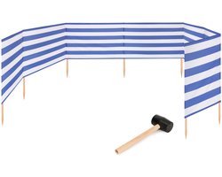 Garronda 10m Strand Windscherm Met Stokken - Windscherm Strand – Windscherm – Rubberen hamer – Strepen – GD-EX-Wb-10m