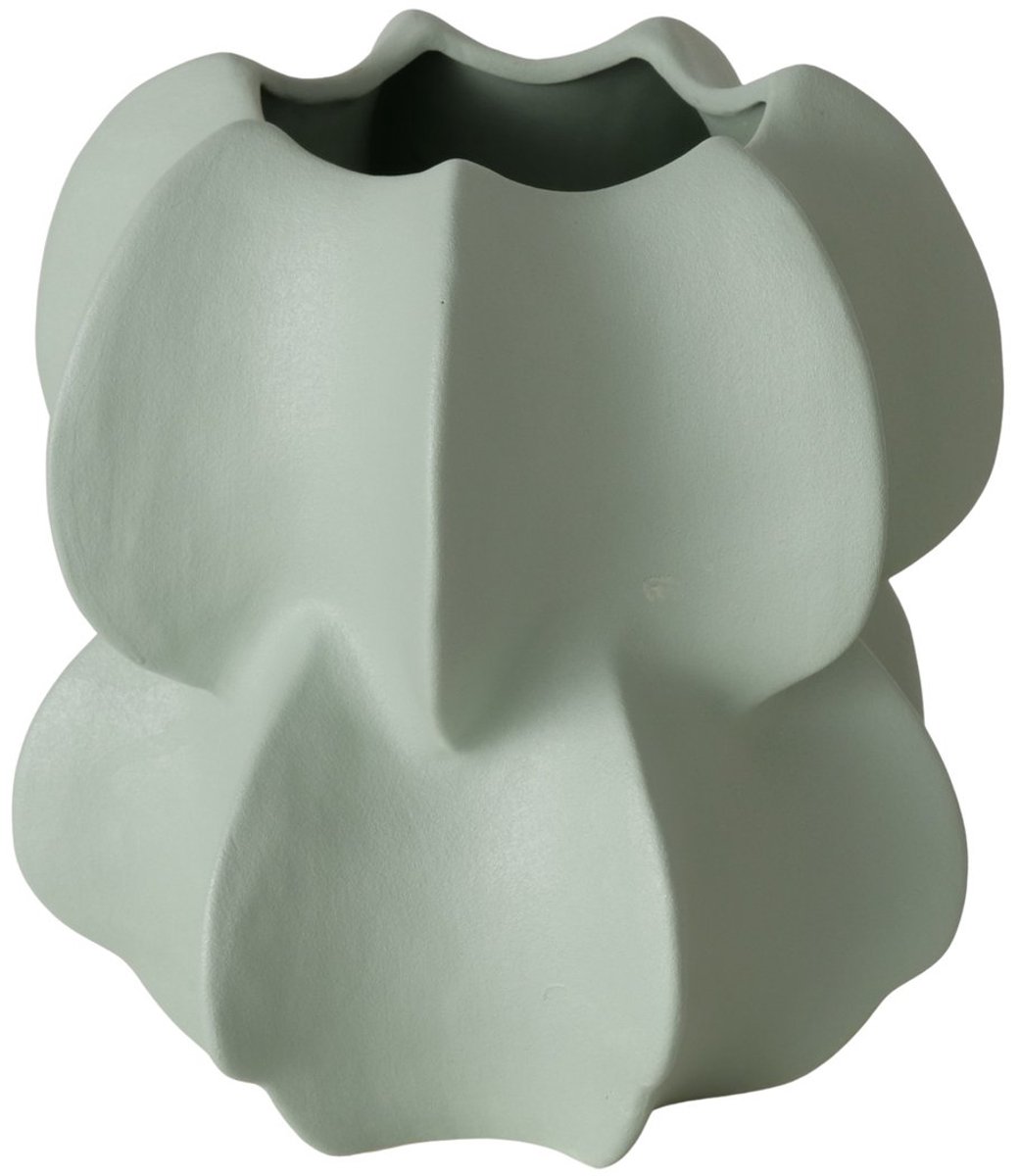 Boltze - Vaas - Decoratievaas - Porselein - Groen - Handgemaakt - 21x19cm