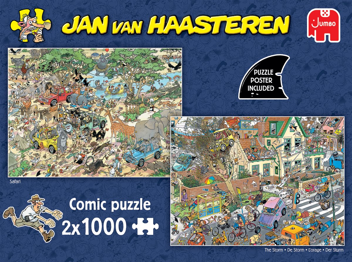 Jan van Haasteren - Safari & Storm - 2-in-1 puzzel - 2 x 1000 stukjes puzzel - Legpuzzel — afbeelding 10