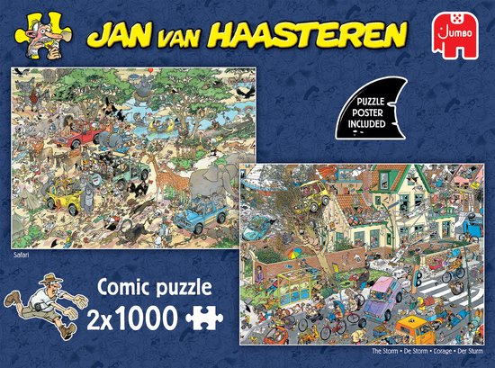 Jan van Haasteren - Safari & Storm - 2-in-1 puzzel - 2 x 1000 stukjes puzzel - Legpuzzel