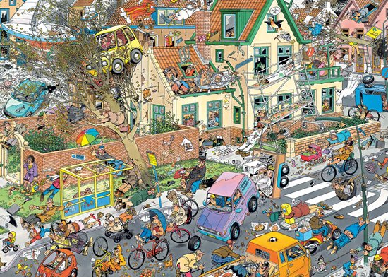 Jan van Haasteren - Safari & Storm - 2-in-1 puzzel - 2 x 1000 stukjes puzzel - Legpuzzel