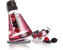 sempli Incanter karaf (set van 1 karaf, 1 infuusstaafje & 1 stop) Spirit Infusion Karaf voor sterke drank, Infuser om smaak toe te voegen aan alcoholische dranken & cocktails op maat, Loodvrij kristal, Signature Draaibodem 385ml 108x108x172rmm 455gr