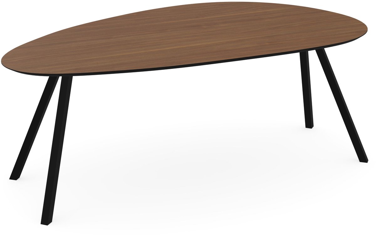 Melamine eettafel noten - Kiezel Type A - Schuine i onderstel - eiken tafel 160 x 80 cm