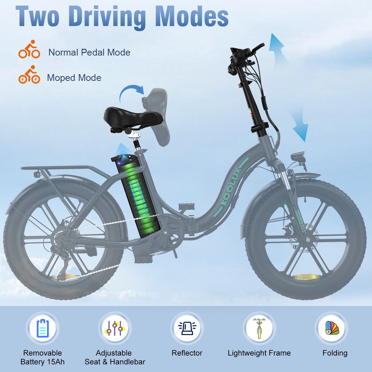 KOOLUX BK6S 4.0 Elektrische Vouwfiets 48V 250W thumbnail 4