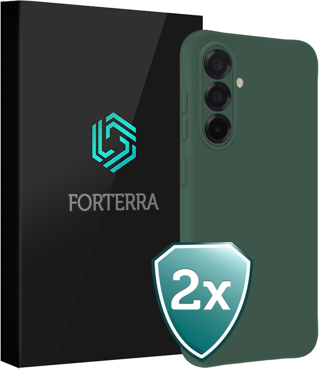 Hoesje 2 Stuks - Geschikt voor Samsung Galaxy A56 - Sterk & Shockproof - Back Cover - Case Siliconen - Telefoon Hoes - Donkergroen