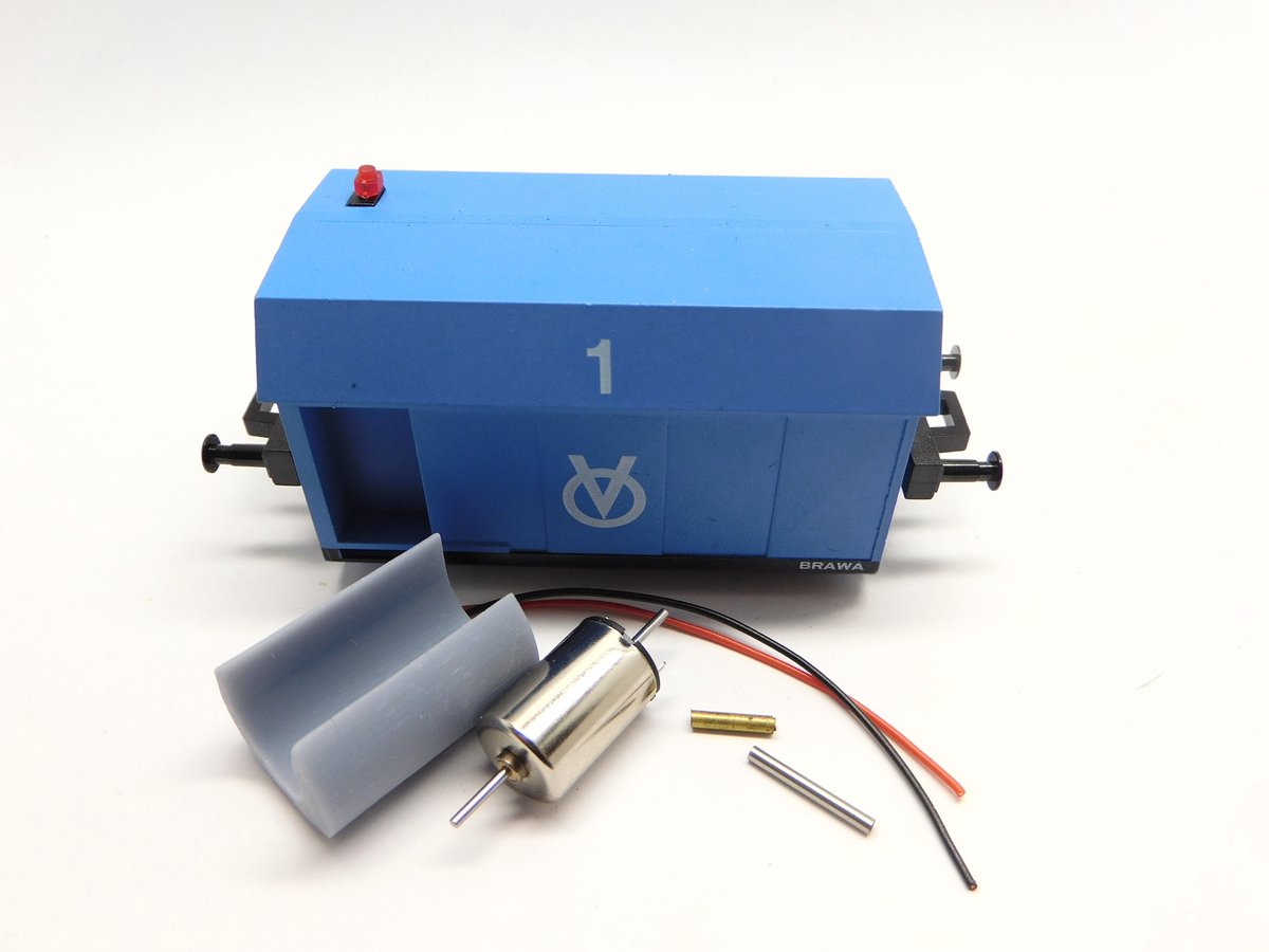 micromotor HBR004 ombouwset voor Brawa Klv 61, Köf II, Volkert robot V7000 – Model met snaaraandrijving