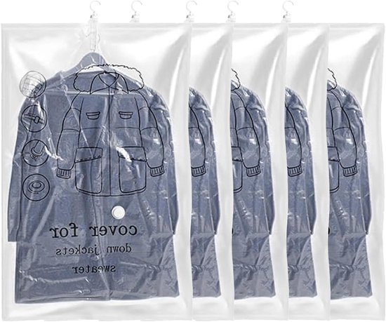 Vacuümzakken voor Kleding - Ruimtebesparend en Herbruikbaar - Set van 5 - Hoogwaardige