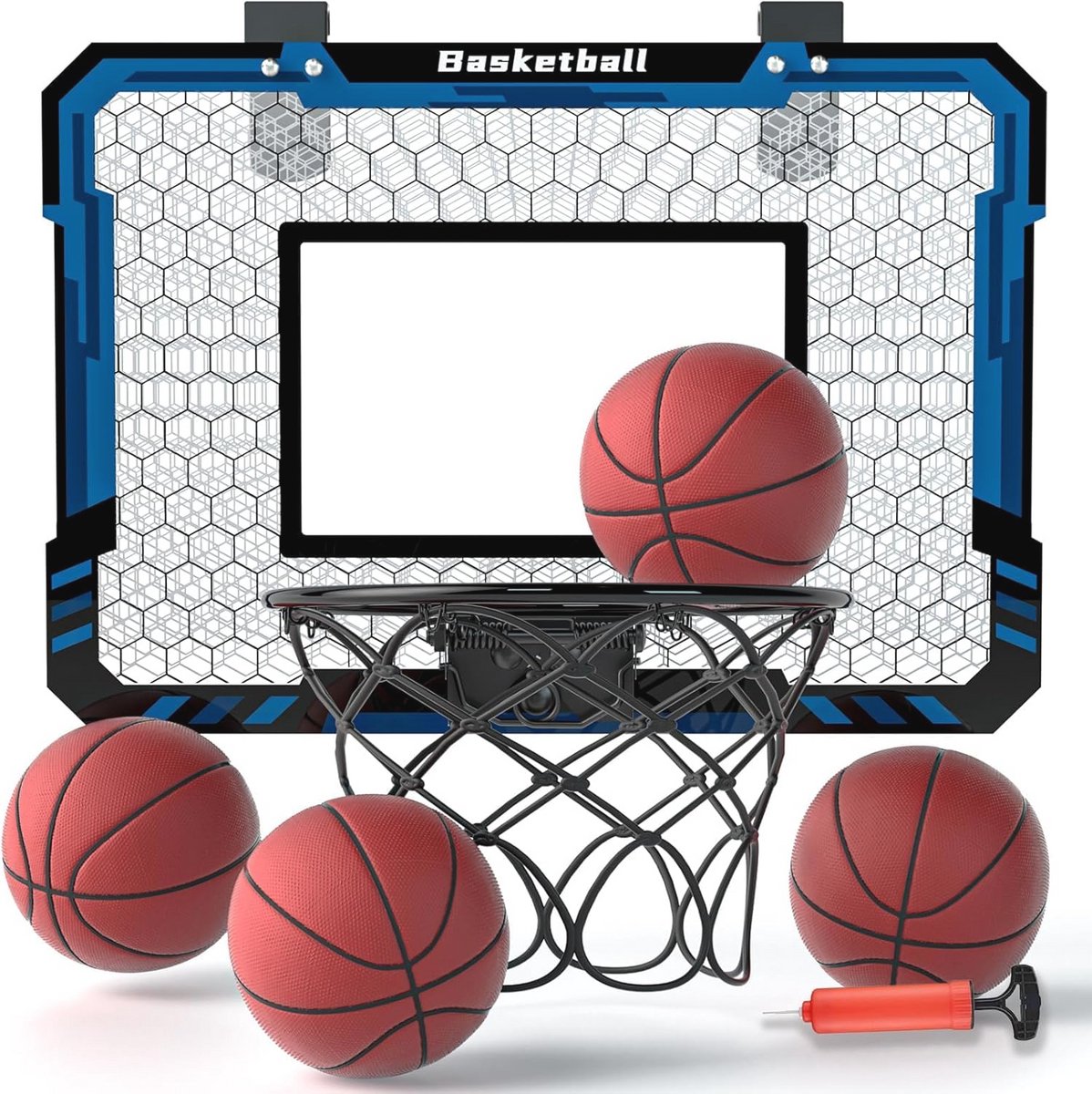 Mini Basketbal Hoop voor Deur - Indoor Basketbal Spel voor Kinderen met 2 Ballen en Accessoires