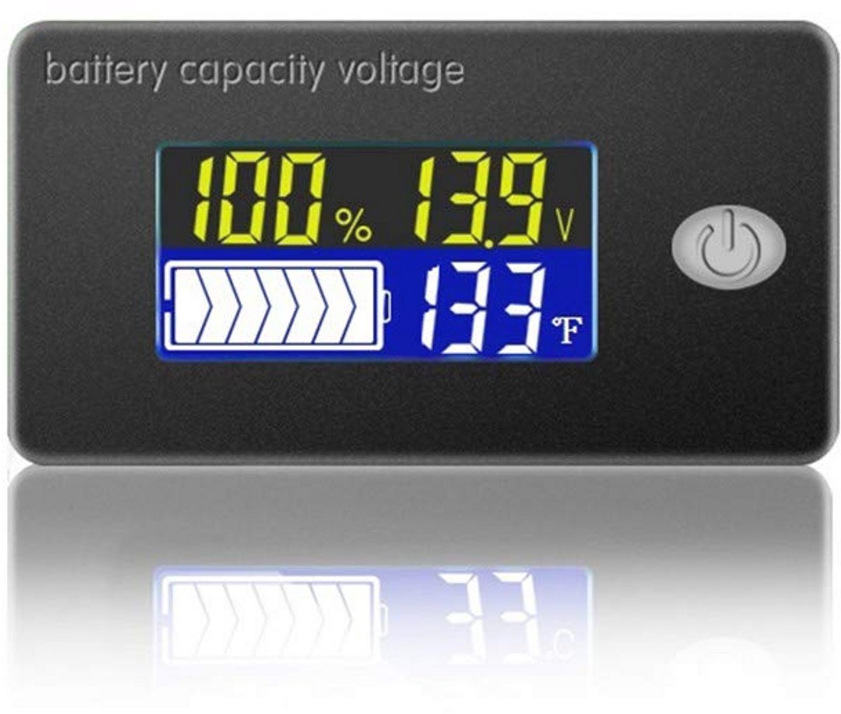 4-in-1 Batterijcapaciteitsmeter met Voltmeter en Thermometer 0-179°F