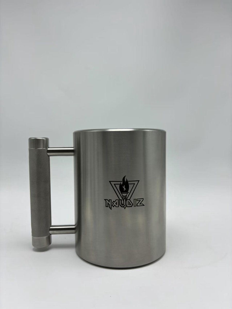 Naudiz - Logte Mok - Heavy Mug 10 kg – RVS Dumbbell Mok – Griptraining - Giftbox