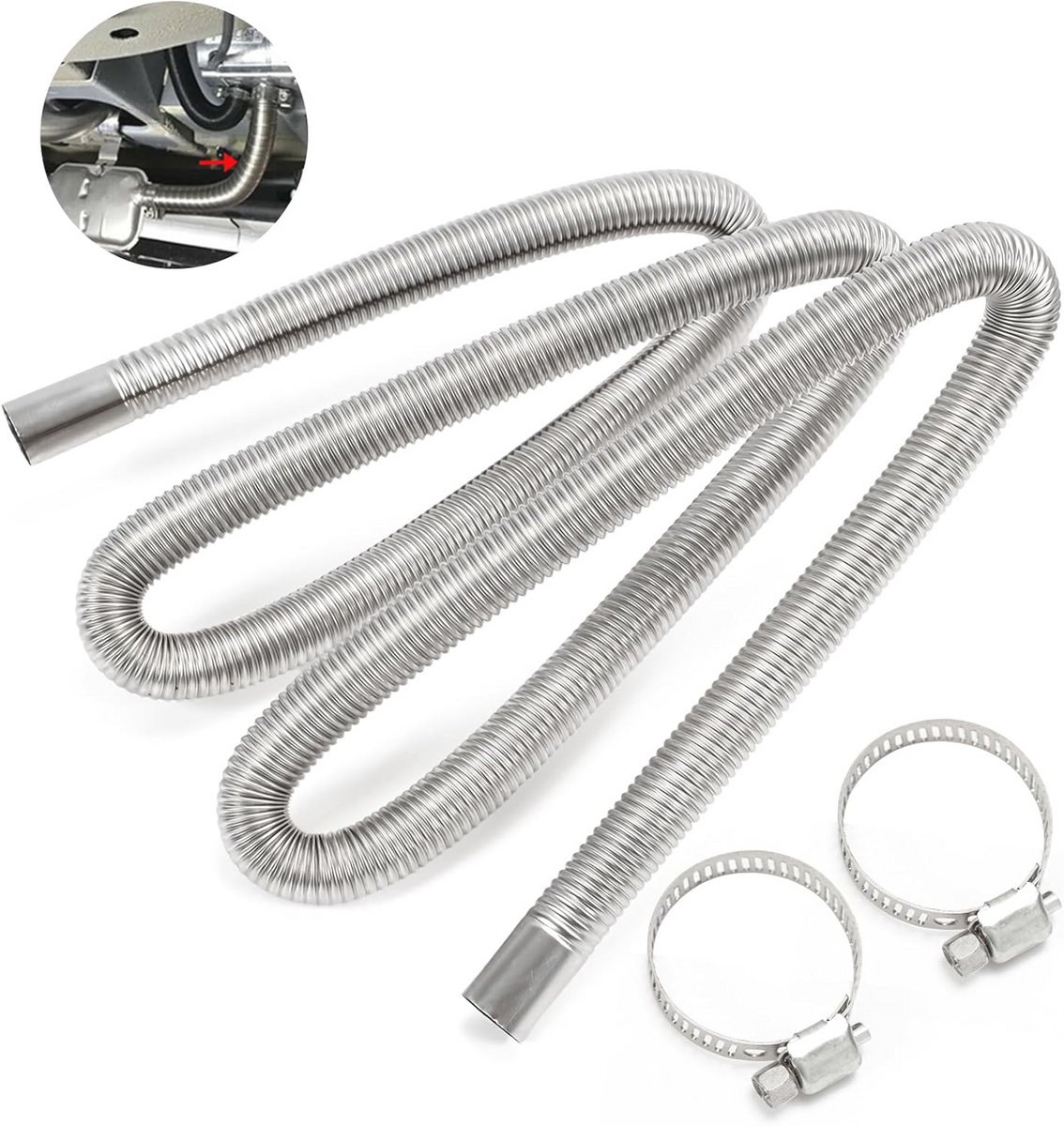 Uitlaatpijp voor verwarming 300 cm - Roestvrij staal - Accessoires voor generatoren