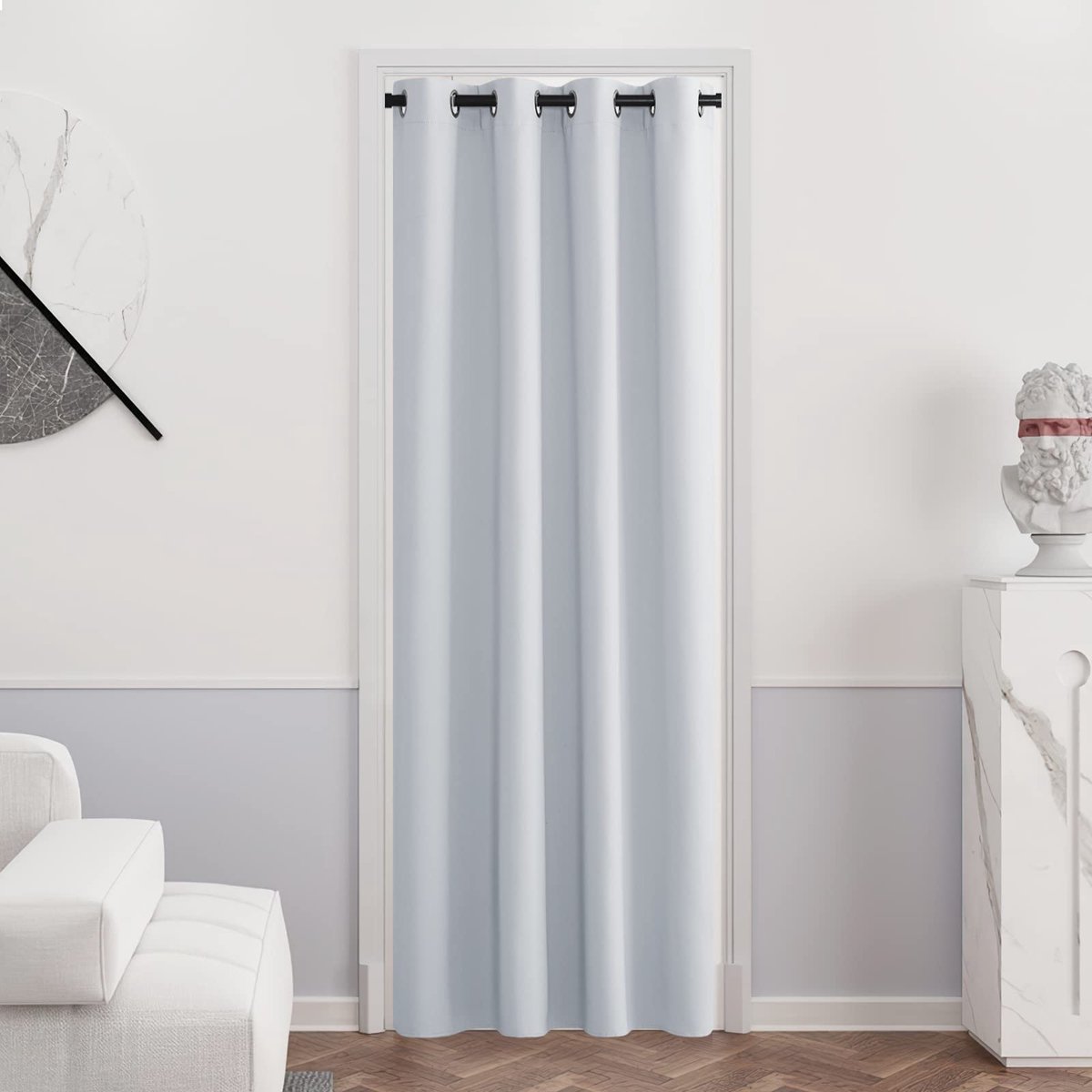 Unyqoos Stijlvolle Verduisteringsgordijnen met Ringen voor Optimale Privacy en Comfort in Huis Grijs-Wit