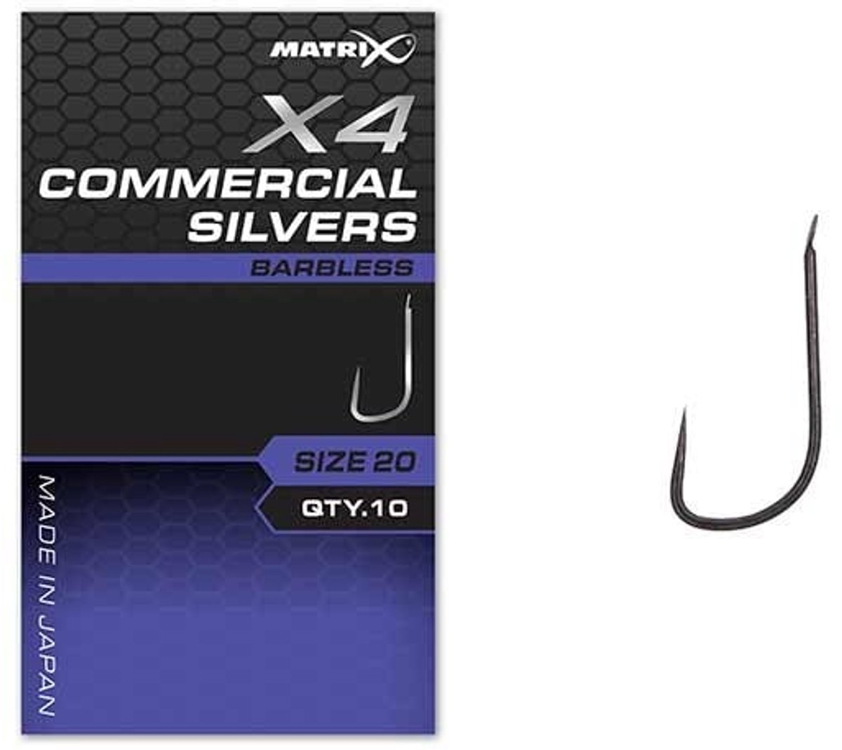 Matrix X4 Commercial Silvers Spade-Barbless (10 pcs) - Maat : 16