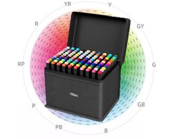 GlobalCondor - 120 - stuks - Art - Marker - Set - Aquarel - Borstelpennen - Voor - Studenten - Dubbele - Tip - Oliebasis - Markers - Voor - Kunststudenten - Tekenaars - Kids - Kinderen - Artiesten - Kleuren - Hobby