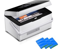 Draagbare medicijnkoelkast met 3 batterijen, mini-intelligente elektrische thermostaat, grote koeltechniek ruimte voor auto reizen thuis - medische koeltas