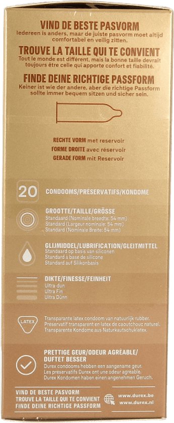 Durex Condooms Nude Huid-Op-Huid Gevoel - 20st - Ultra Dun