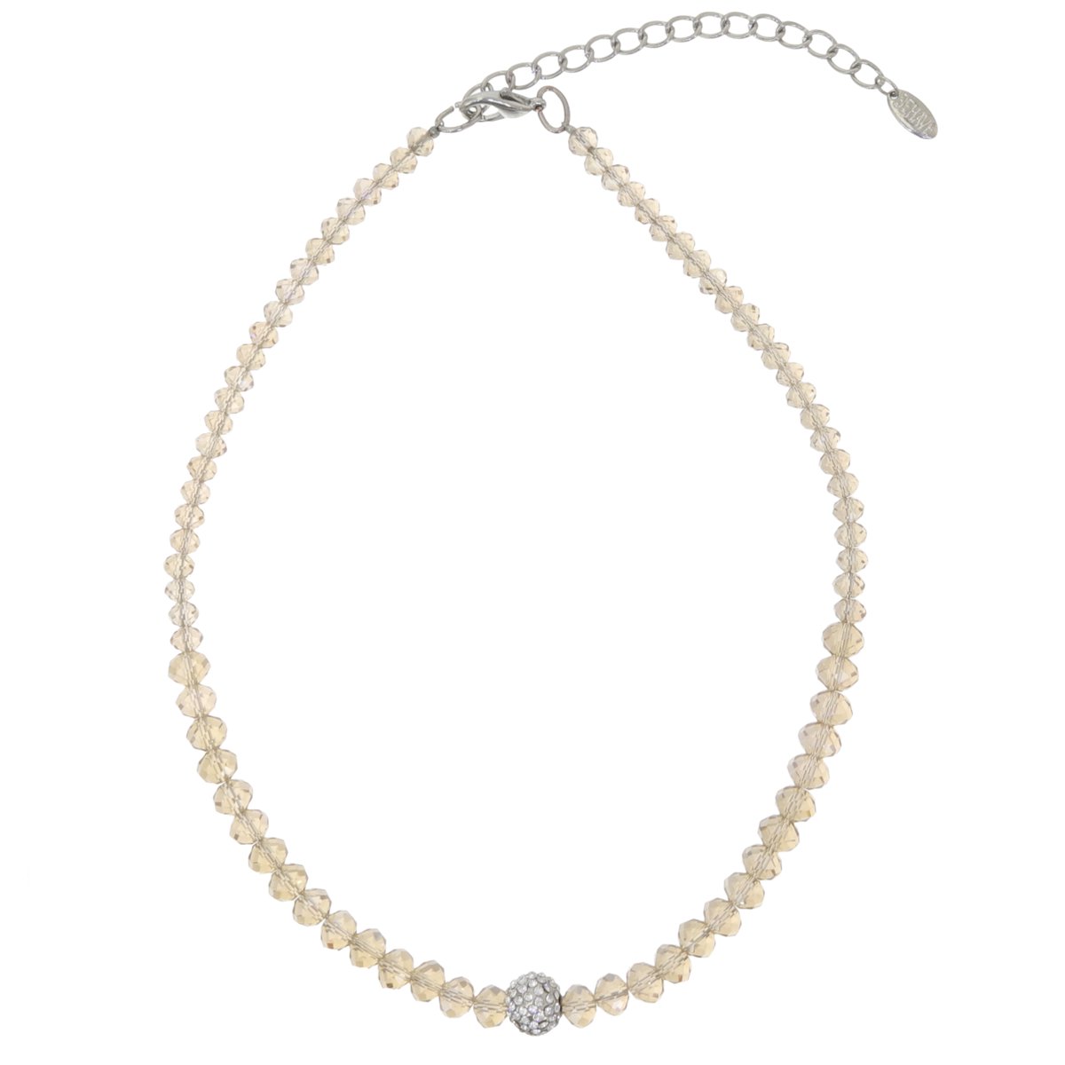 Collier Rétro Perles Et Strass Blanc - Métal Gris Sans Nickel - Neuf Avec étiquette