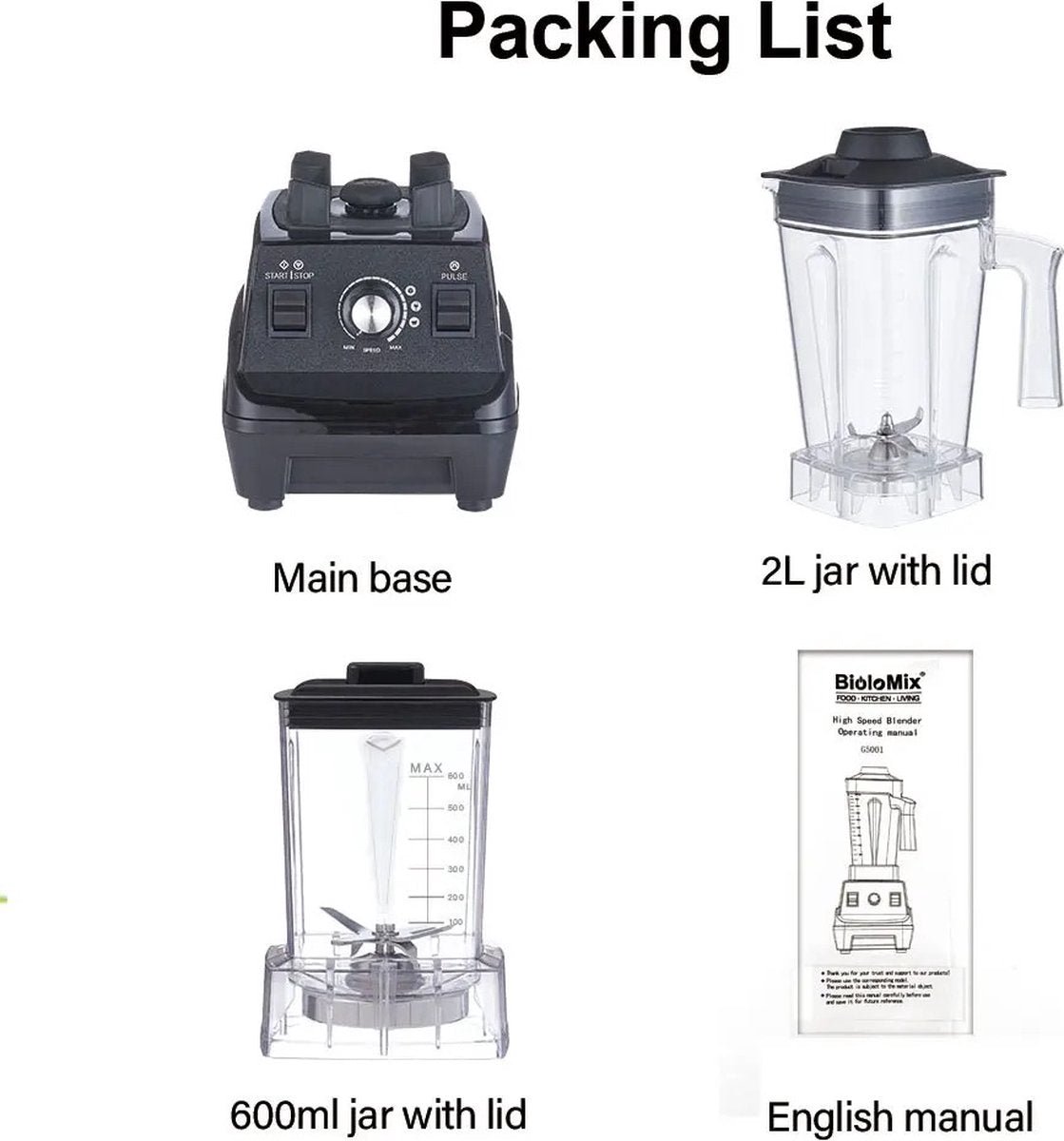 Koopiez Mix Mini Pro - Keuken Mixer - Mini - Smoothie Blender - Baby Food - MilikShake - 1800W - Zwart – foto 4