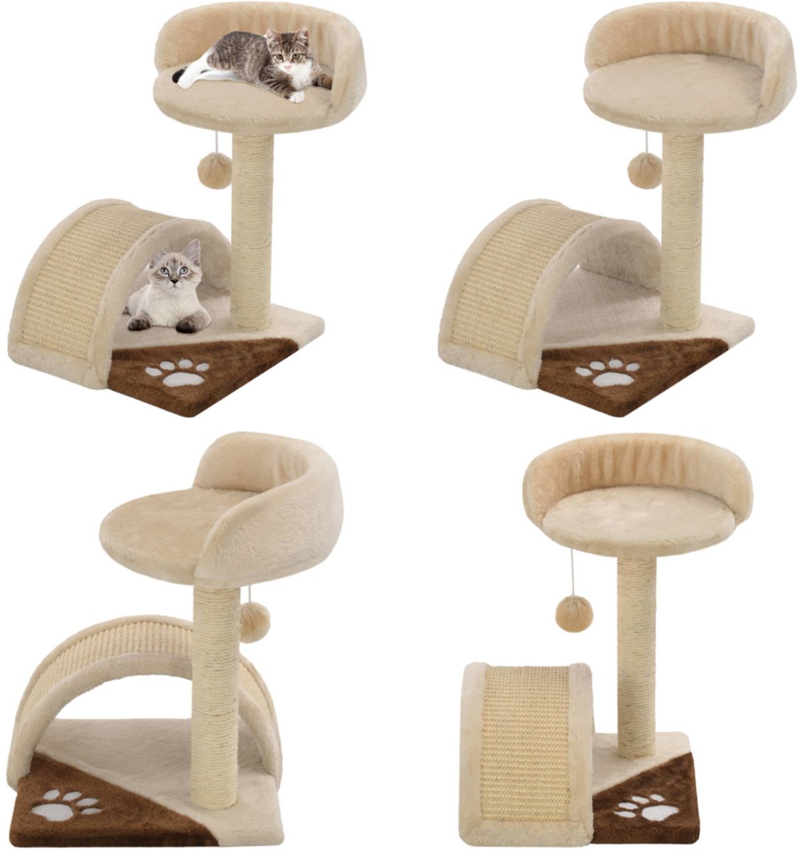 vidaXL Kattenkrabpaal met sisal krabpaal 40 cm beige en bruin – Kattenmeubel – Kattenmeubels – Kattenmeubelen – Kattenmeubilair