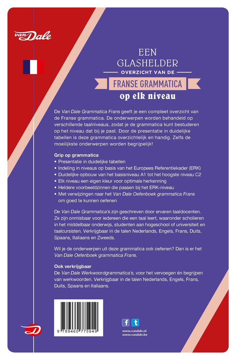 Van Dale Grammatica Frans - back cover