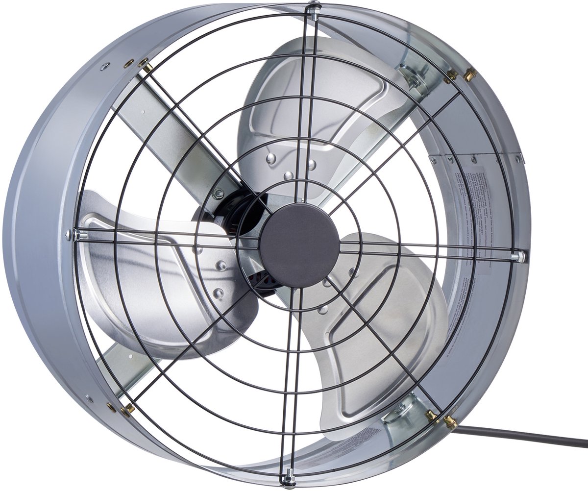 Zolderventilator voor gevelmontage 15 inch, 1300 CFM huisventilator met regelbare thermostaat en gaas, stille zolder-, garage- en winkelventilatie
