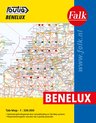 Falk wegenkaart van de Benelux, schaal 1:330.000, met spiraalbinding en tab-map systeem.