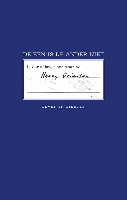 De een is de ander niet - cover