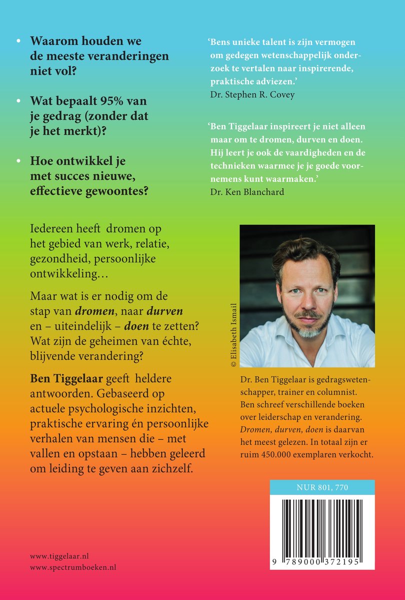 Dromen, Durven, Doen - back cover