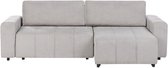 Canapé d'angle convertible INNVIK Tissu Gris clair avec rangement 3 places Côté gauche