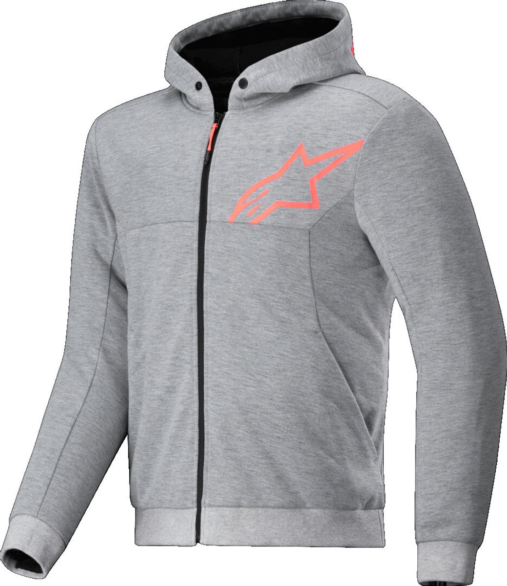 Alpinestars Chrome V2 Sport Hoodie Grijs Heather Rood Fluo - Jas