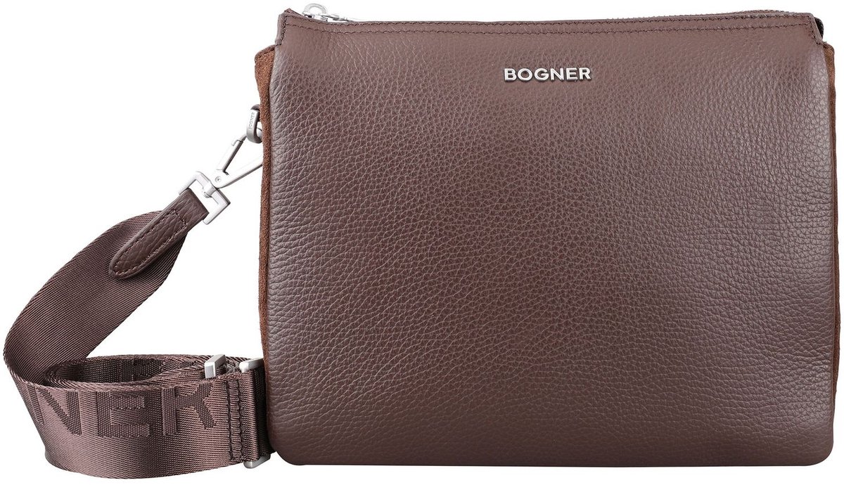 Bogner Leren Schoudertas Banff Gulia Shoulderbag Darkbrown Donkerbruin