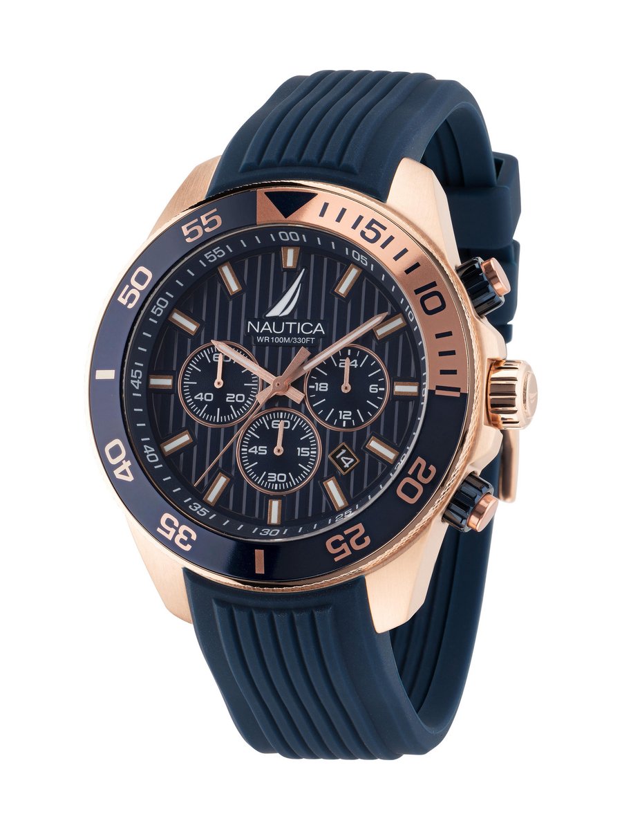 Nautica Nautica One Kwarts Analoog Horloge Blauw Case: 100% Stainless Steel | Armband: 100% Silicone 48 NAPNOS305