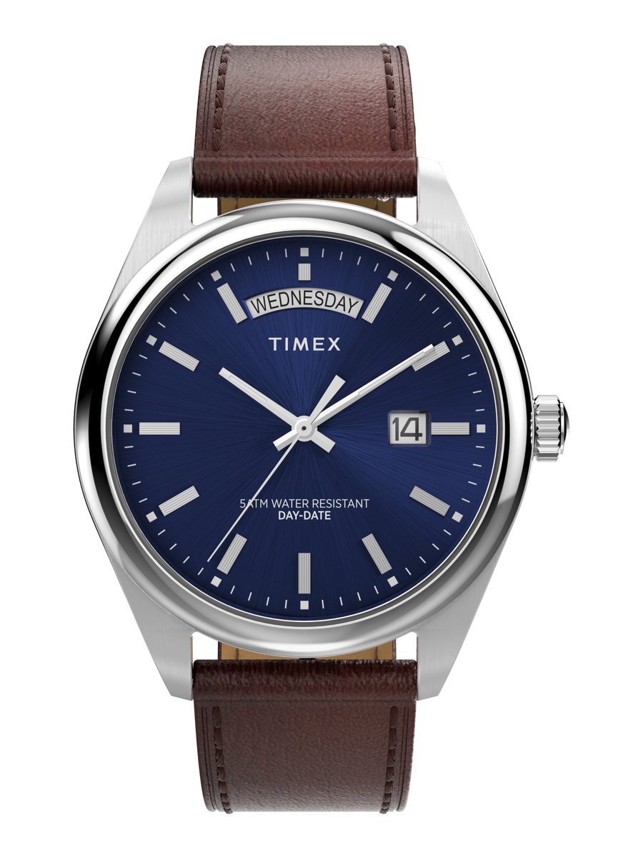 Timex Timex Legacy Kwarts Analoog Horloge Bruin Case: 100% Stainless Steel | Armband: 100% Leather 41 mm TW2W57200AJ, TW2W57400AJ