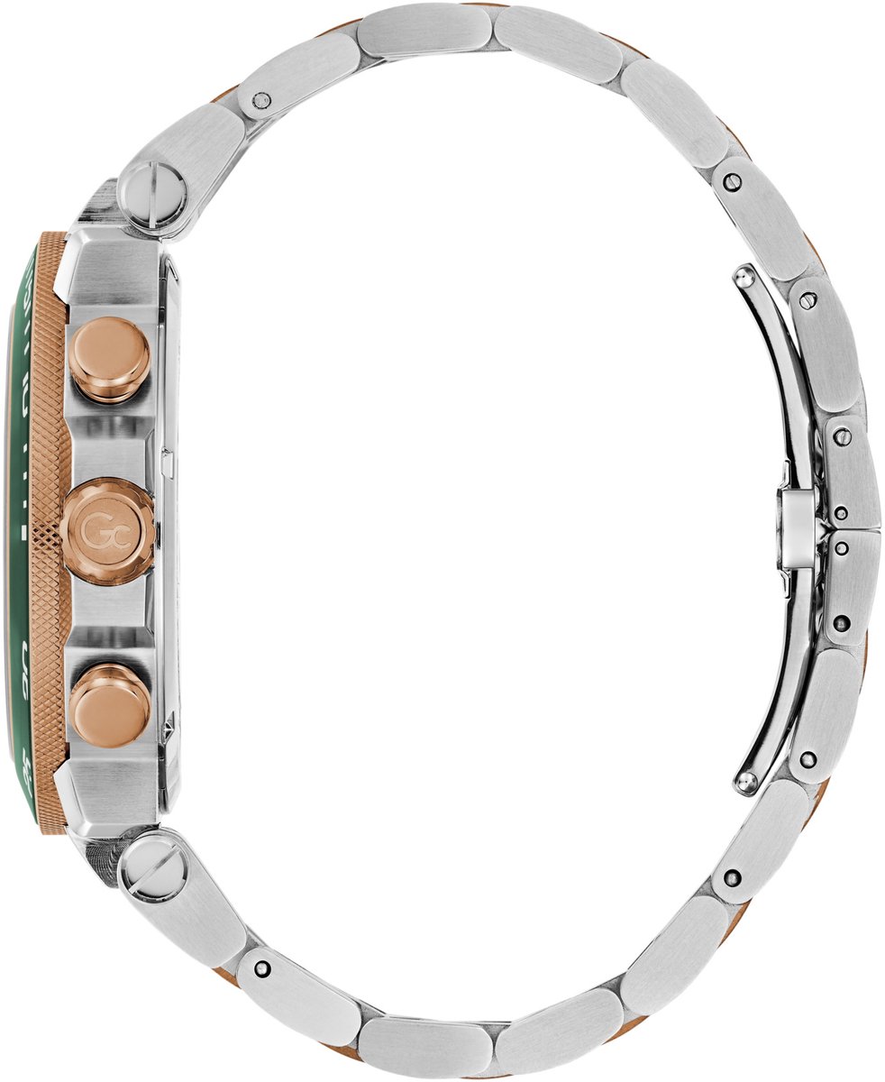 Gc Gc One Sport Chronograph Watch Zilver En Groen Case: 100% Roestvrij Staal | Armband: 100% Roestvrij Staal 44 mm Z14009G9MF