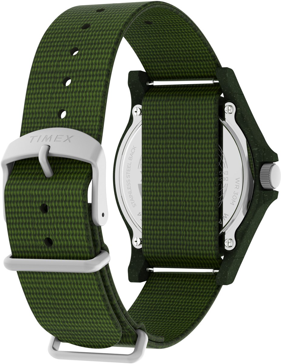 Timex Reclaim Ocean Kwarts Analoog Horloge Groente Case: 100% #Tide Ocean Material® | Armband: 100% #Tide Ocean Material® 40 mm TW2V96000YH