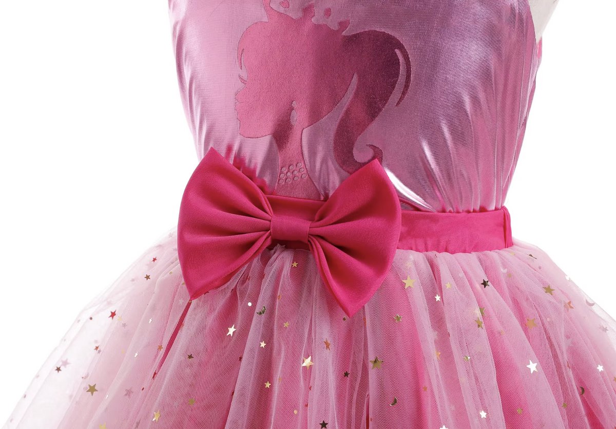 Joya Kids® Luxe Verkleedpop Prinsessenjurk voor kinderen | Verkleedjurk Meisje hard Roze Tule Rok | Halloween kostuum | Metallic Roze met Strik | Carnaval kleding | Verkleed kostuum Jurk | — afbeelding 15